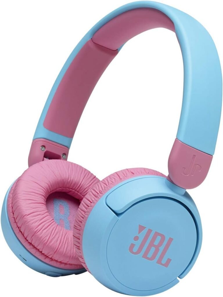 JBL Jr 310BT Children’s Over-Ear Headphones with Bluetooth and Built-In Microphone, Blue and Pink JBL Jr 310BT Children’s Over-Ear Headphones with Bluetooth and Built-In Microphone, Blue and Pink