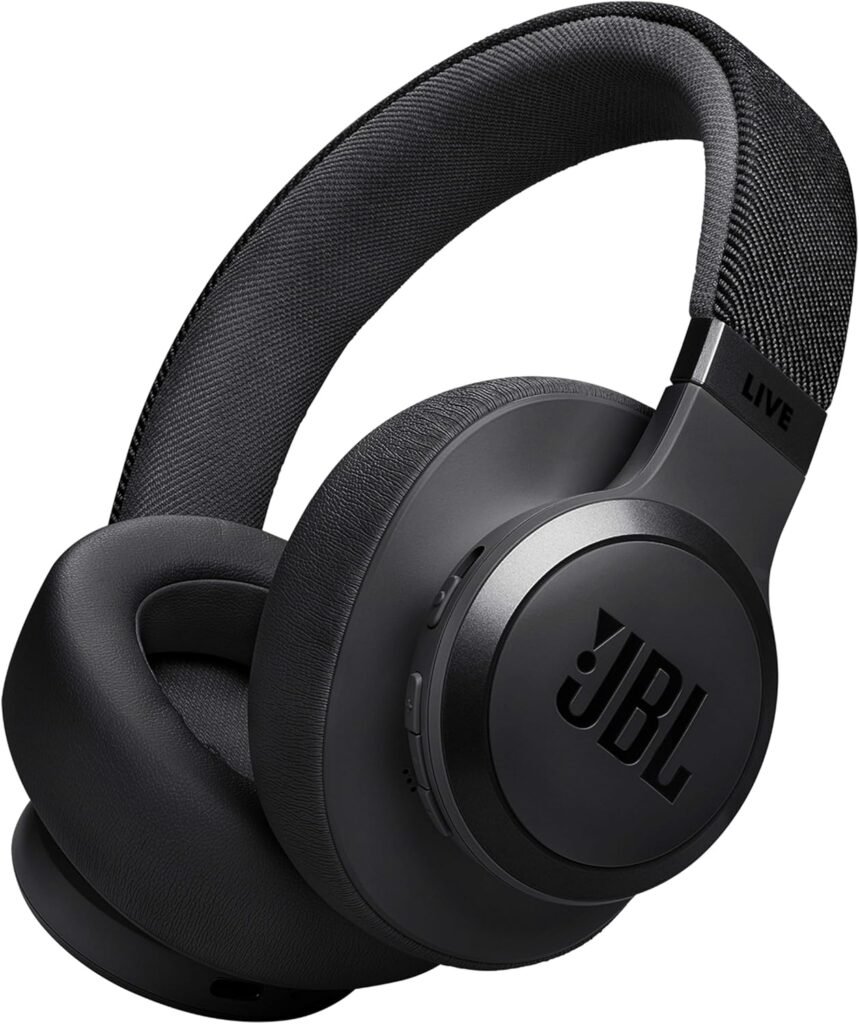 JBL Live 770NC Wireless Over-Ear Headphones with Noise-Cancelling Technology and 65-Hour Battery Life, Black