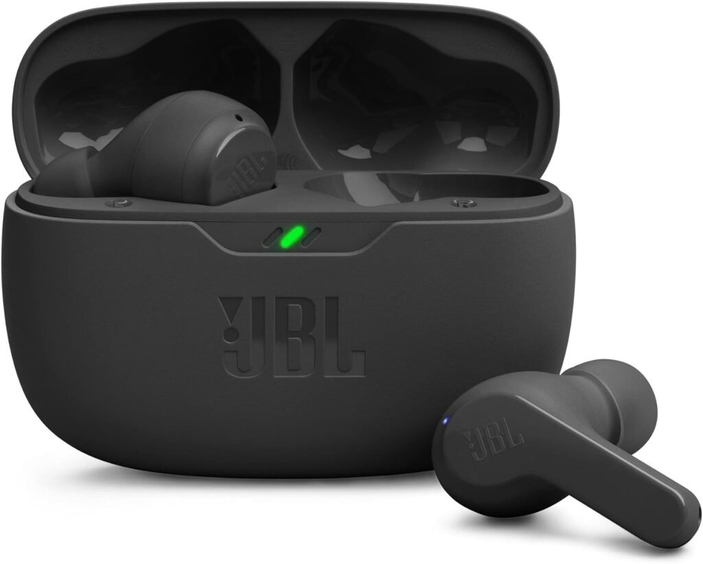 JBL Wave Beam In-Ear Wireless Earbuds with IP54 and IPX2 Waterproofing, Hands-Free Calling and 32-Hour Battery Life, Black