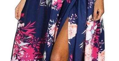 KILIG Maxi Dresses for Women UK Summer Dress Halter Neck Wedding Guest Elegant Long Dress Floral Beach Sundress KILIG Maxi Dresses for Women UK Summer Dress Halter Neck Wedding Guest Elegant Long Dress Floral Beach Sundress