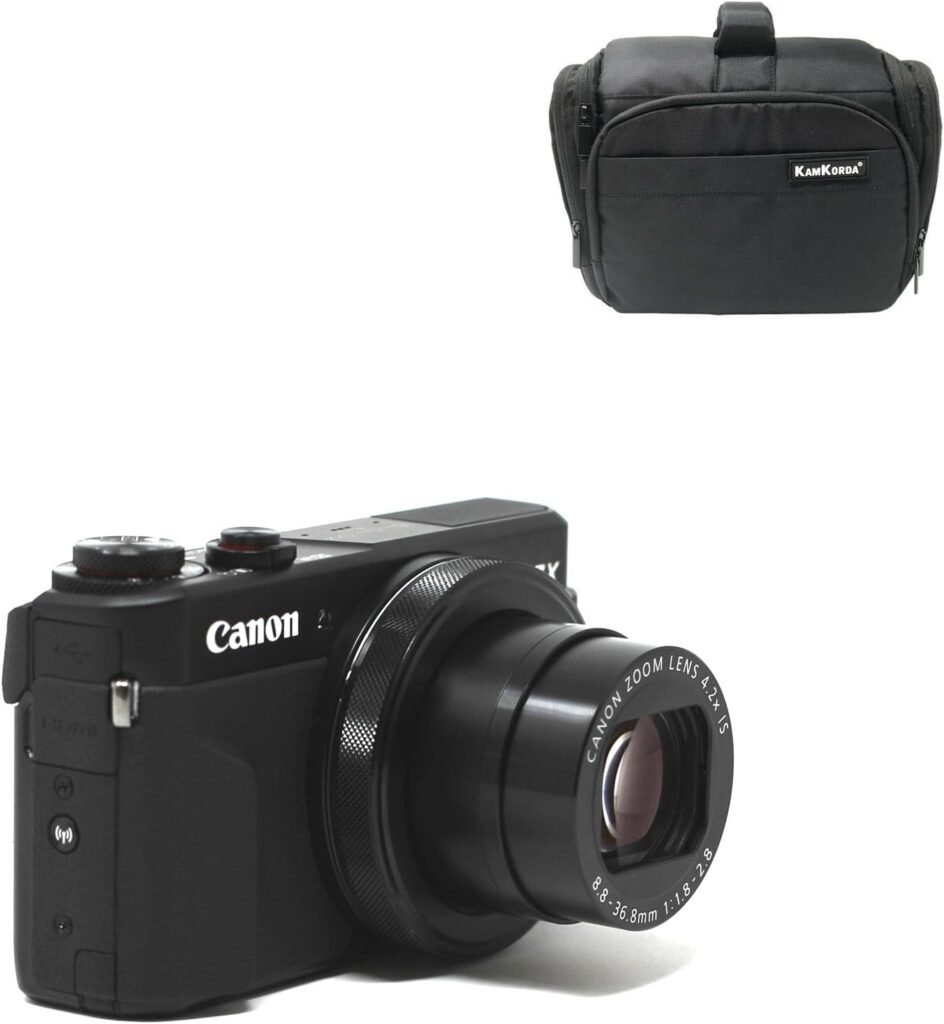 KamKorda Camera Bag + G7 X Mark II Digital Compact Camera Black 2 Year Warranty