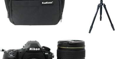 KamKorda Camera Bag + Tripod + D850 DSLR Camera + AF-S NIKKOR 24-120mm f/4G ED VR Lens, 45.7MP FX-Format BSI CMOS Sensor, EXPEED 5 Image Processor, 3.2″ Tilting Touchscreen LCD + 2 Year Warranty