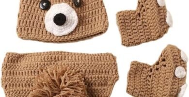 Knitted Bear Hat and Pants Set with Matching Shoes Comfortable and Photoshoots Clothing for Baby Photography Knitted Bear Hat and Pants Set with Matching Shoes Comfortable and Photoshoots Clothing for Baby Photography