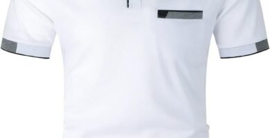 LIUPMWE Men’s Short Sleeve Polo Shirt with Pocket Contrasting Colors Golf T-Shirt Tops, Polyester, Classic Fit, Button, Medium, Regular, Casual, Business