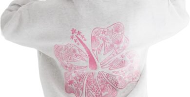 LLECDASEUI Preppy Embroidery Hibiscus Hoodies for Teen Girls Y2K Women Long Sleeve Oversized Graphic Pullover Sweatshirt Top