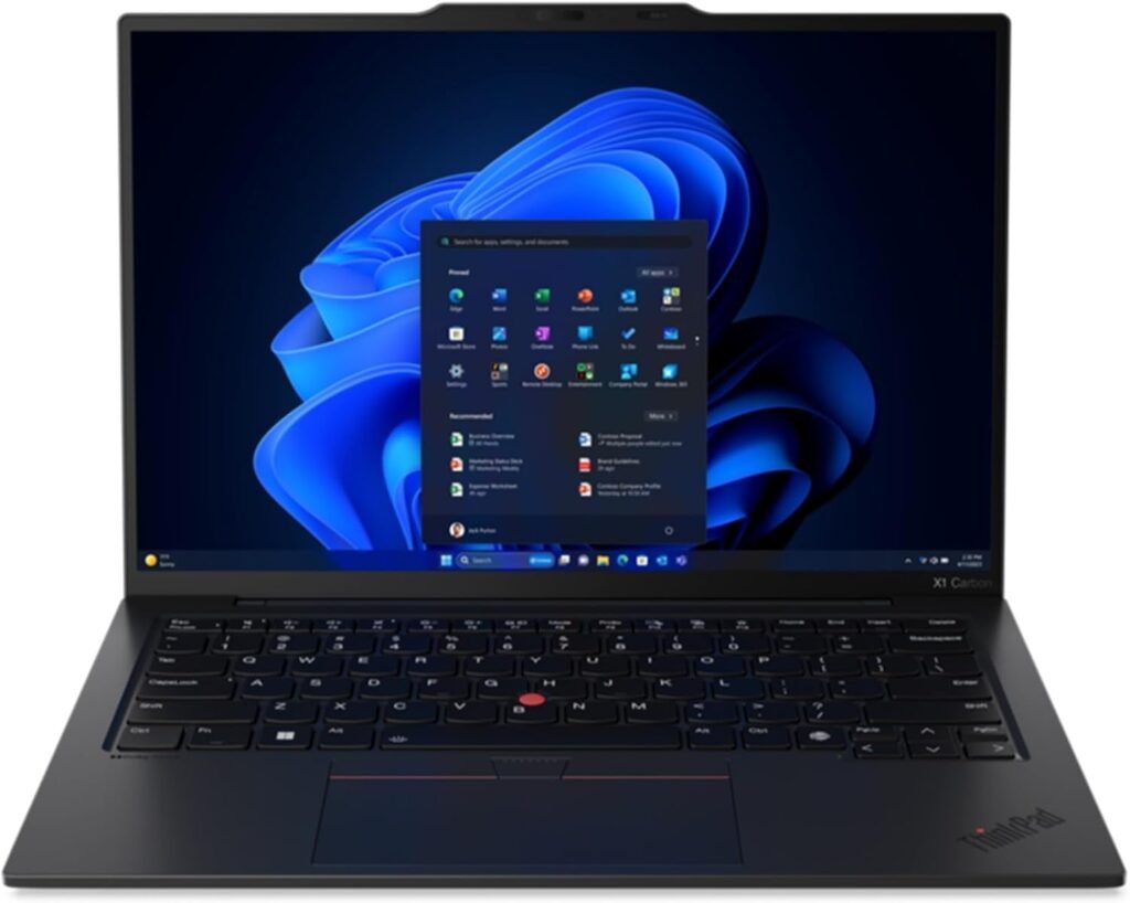 Lenovo Gen 12 ThinkPad X1 Carbon Laptop with Intel Ultra 7 155U Processor, 14″ WUXGA 100% sRGB Non-Touch Display, 16GB 6400MHz RAM, 512GB Gen4 Performance SSD, FHD+ IR+ RGB Camera, and Windows 11 Pro