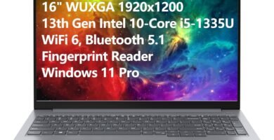 Lenovo ThinkBook 16 G6 16″ FHD+ Laptop Computer, 13th Gen Intel 10-Core i5-1335U (Beat i7-1270P), 32GB DDR5 RAM, 1TB PCIe SSD, WiFi 6, Bluetooth 5.1, Fingerprint Reader, Windows 11 Pro, Tilsiy Cable