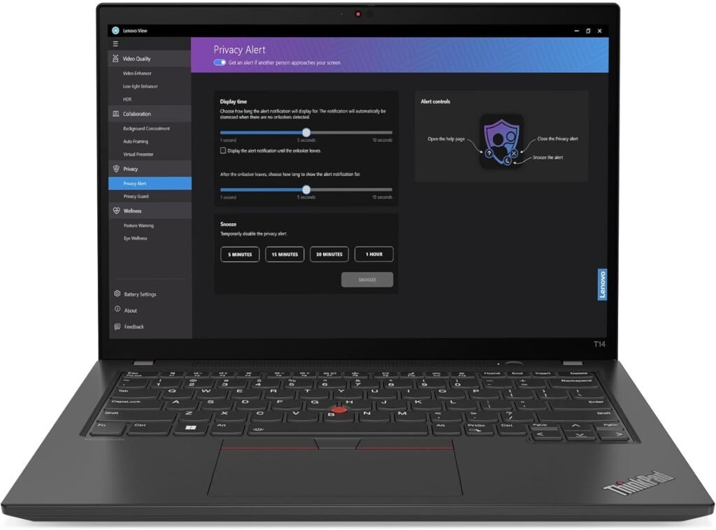 Lenovo ThinkPad T14 Gen 4 14″ Laptop | Intel i7 13th Gen | 32GB DDR5 RAM | 256GB NVMe SSD | Windows 11 Pro | Black