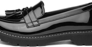 Lilley Angel Womens Black Patent Tassel Loafer