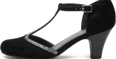 Lilley Vivien Womens Black T-Bar Court Shoe