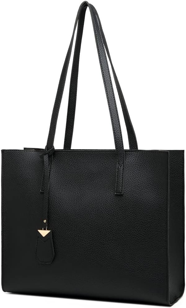 MORGLOVE Women’s Tote Bag Large Handbag Soft Leather Simple Shoulder Bag with Zipper for School Work Leisure (A-Black) MORGLOVE Women’s Tote Bag Large Handbag Soft Leather Simple Shoulder Bag with Zipper for School Work Leisure (A-Black)