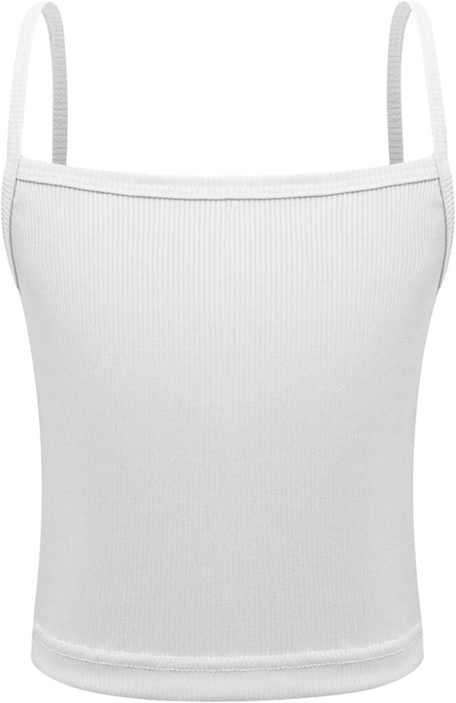 MSemis Kids Girls Sports Basic Cami Crop Tops Ballet Dance Top Undershirts Gymnastics Athletic Training Vest