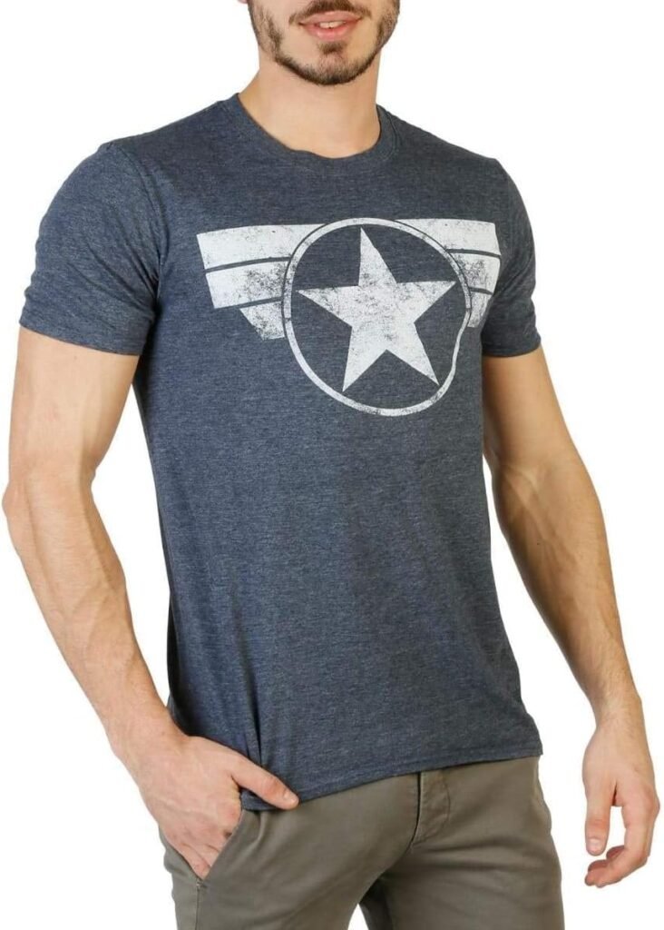 Marvel Men’s Captain America Cap Logo T-Shirt