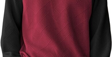 Meilicloth Sweatshirts for Men 2024 Casual Contrast Color Geometric Texture Pullover Casual Long Sleeve Shirts Patchwork Tee Top