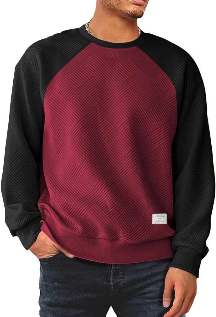 Meilicloth Sweatshirts for Men 2024 Casual Contrast Color Geometric Texture Pullover Casual Long Sleeve Shirts Patchwork Tee Top Meilicloth Sweatshirts for Men 2024 Casual Contrast Color Geometric Texture Pullover Casual Long Sleeve Shirts Patchwork Tee Top