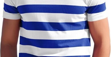 Mens Striped T-Shirt Basic Short Sleeve Cotton Spandex Crew Neck T Shirt Men