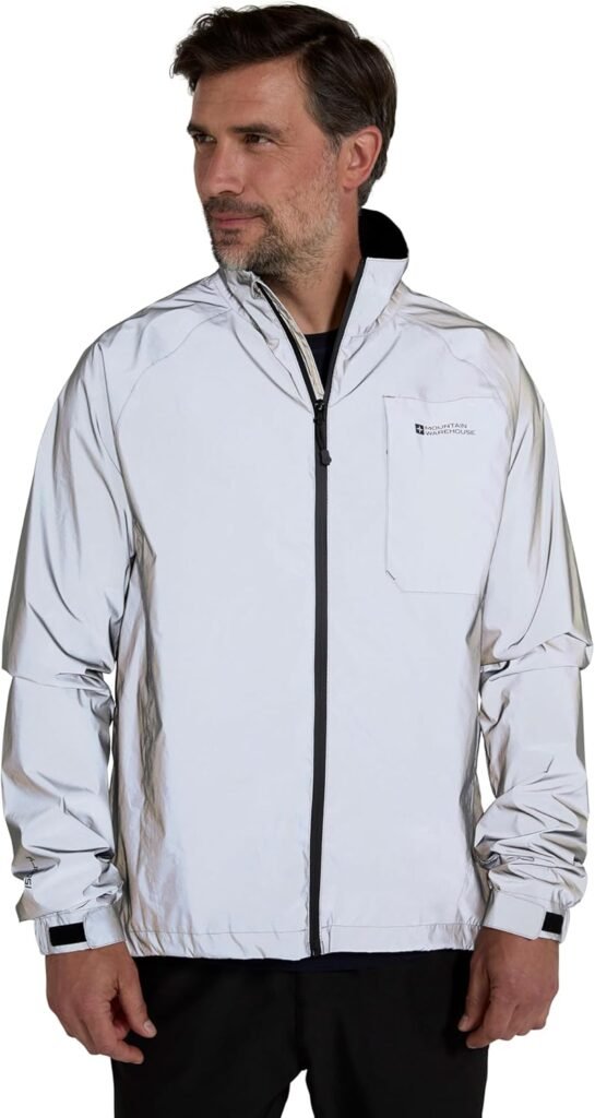 Mountain Warehouse Adrenaline Mens Waterproof Cycling Jacket – Reflective Mens Coat, Breathable Unisex Rain Coat – For Outdoors, Running & Walking Mountain Warehouse Adrenaline Mens Waterproof Cycling Jacket – Reflective Mens Coat, Breathable Unisex Rain Coat – For Outdoors, Running & Walking