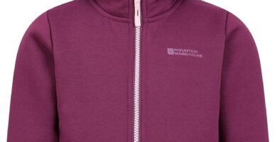 Mountain Warehouse Alpine II Kids Full-Zip Hoodie – Warm & Cozy Top with Sherpa Lining, For Boys & Girls – Best for Autumn, Winter, Outdoors, Walking, Hiking Berry Teen Size 13 Years