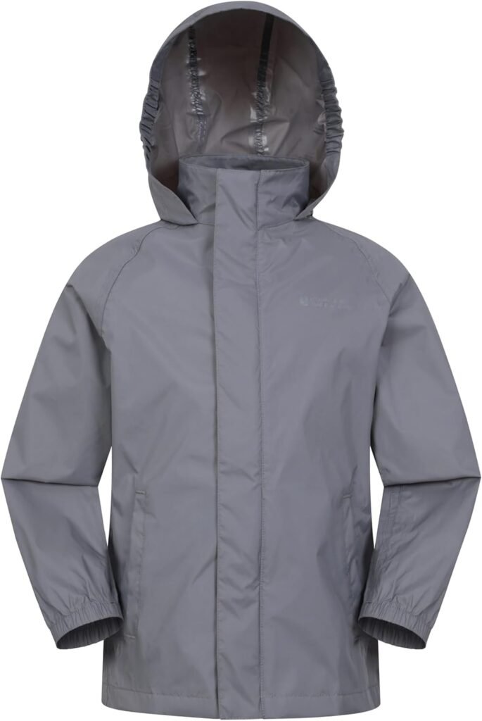 Mountain Warehouse Pakka Kids Waterproof Jacket – Wind Resistant, Lightweight,Breathable Rain Coat for Girls & Boys, Packaway Bag – For Rain, Autumn, Winter Mountain Warehouse Pakka Kids Waterproof Jacket – Wind Resistant, Lightweight,Breathable Rain Coat for Girls & Boys, Packaway Bag – For Rain, Autumn, Winter