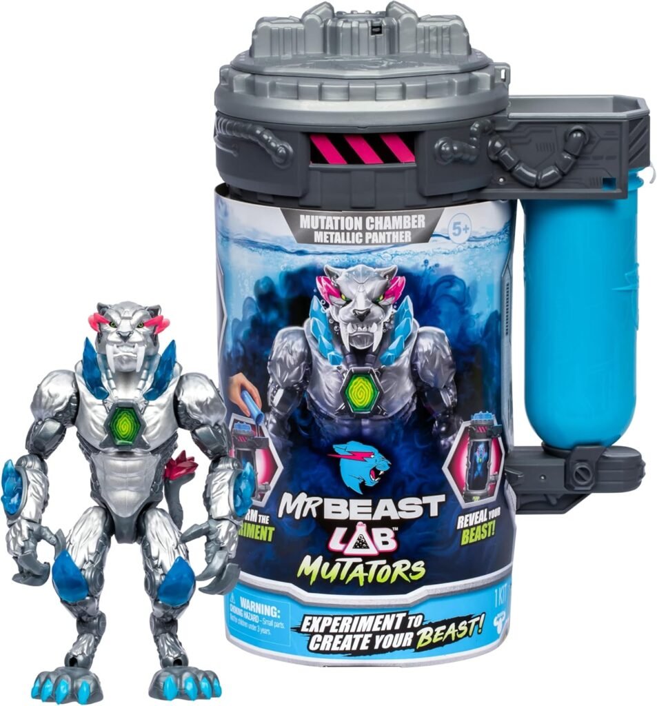 MrBeast Lab Mutators, Mutate the Ultimate Beast Mutators. Perform the Experiment, Release a MrBeast Metallic Panther Action Figure. 3 to Collect