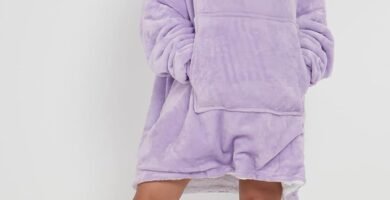 NIGHTZONE Oversize Teddy Sherpa Cuddly Cosy Sweatshirt Hoodie Thermal Giant Blanket with Front Pocket Adults Teens Mens Womens (Lilac)