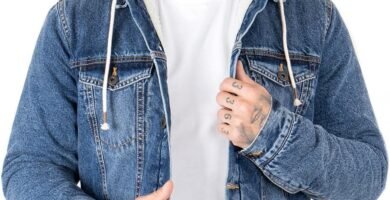 NOROZE Men’s the Trucker Denim Long Sleeve Jacket | Washed Denim Sherpa Fleece Hoodie Western Style Jean Coat UK Sizes S-XXL