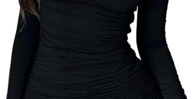 Navneet Women Off Shoulder Mini Dress Ruched Long Sleeve Bodycon Dress Sexy Party Dress Going Out Clubbing Navneet Women Off Shoulder Mini Dress Ruched Long Sleeve Bodycon Dress Sexy Party Dress Going Out Clubbing