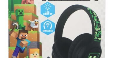 OTL Technologies MC1241 Minecraft Wireless Headphones with LED Light Up Feature – Black