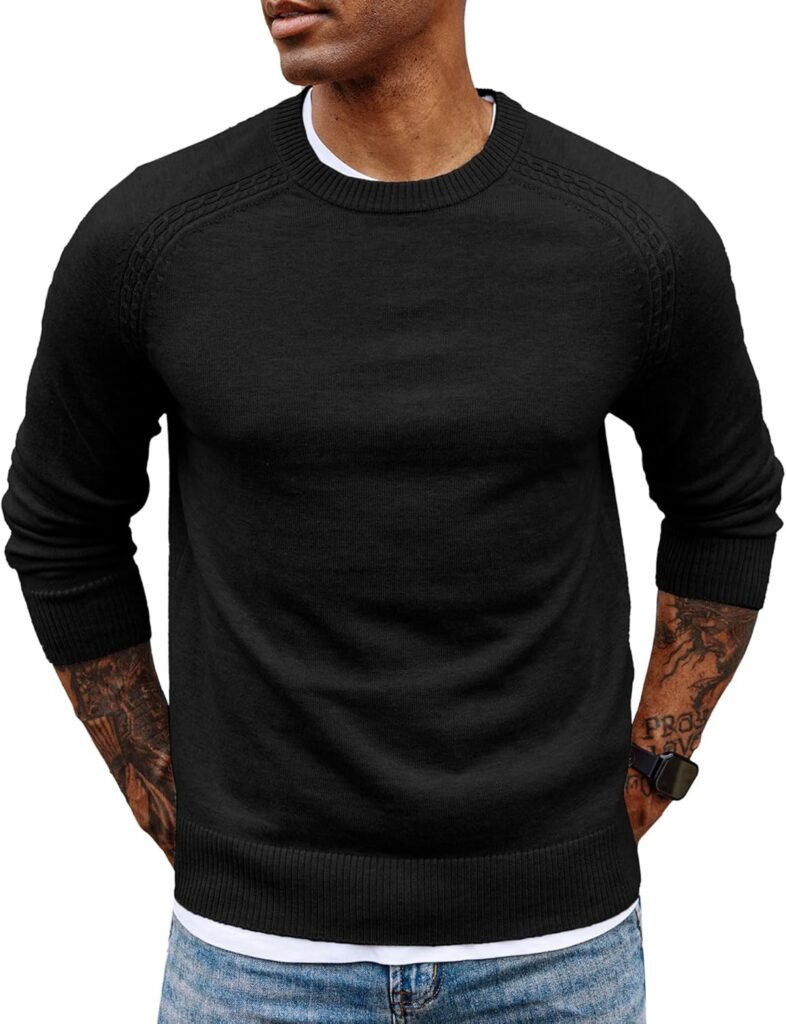 PJ PAUL JONES Men’s Jumpers Crew Neck Sweaters Raglan Sleeve Soft Winter Warm PJ PAUL JONES Men’s Jumpers Crew Neck Sweaters Raglan Sleeve Soft Winter Warm
