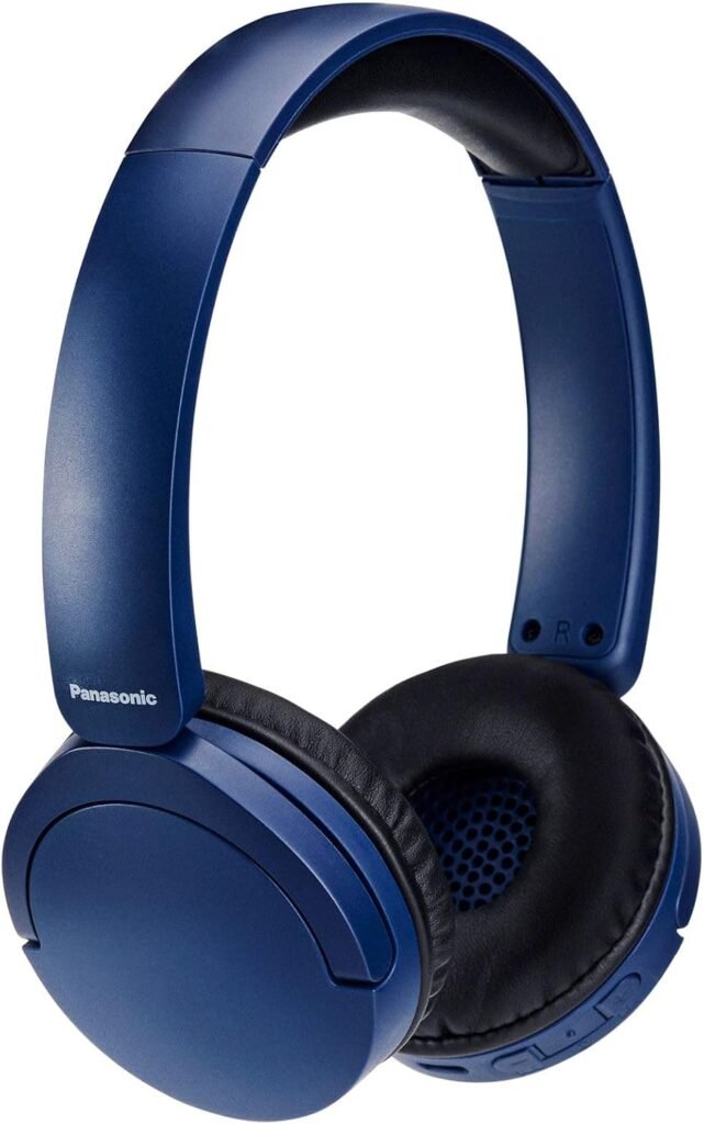 Panasonic RB-HF630BE-A Street Wireless Headphones, Over-Ear, Built-in Mic, Bluetooth 5.3, Multipoint, Swivel Design, Up To 72 Hours Playtime, USB-C, Blue