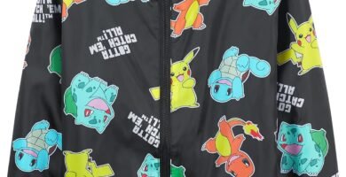 Pokemon Kids Waterproof Jacket – Fleece Lined Rain Coat – Pikachu Official Merchandise – 4-14 Years Kids Teenagers