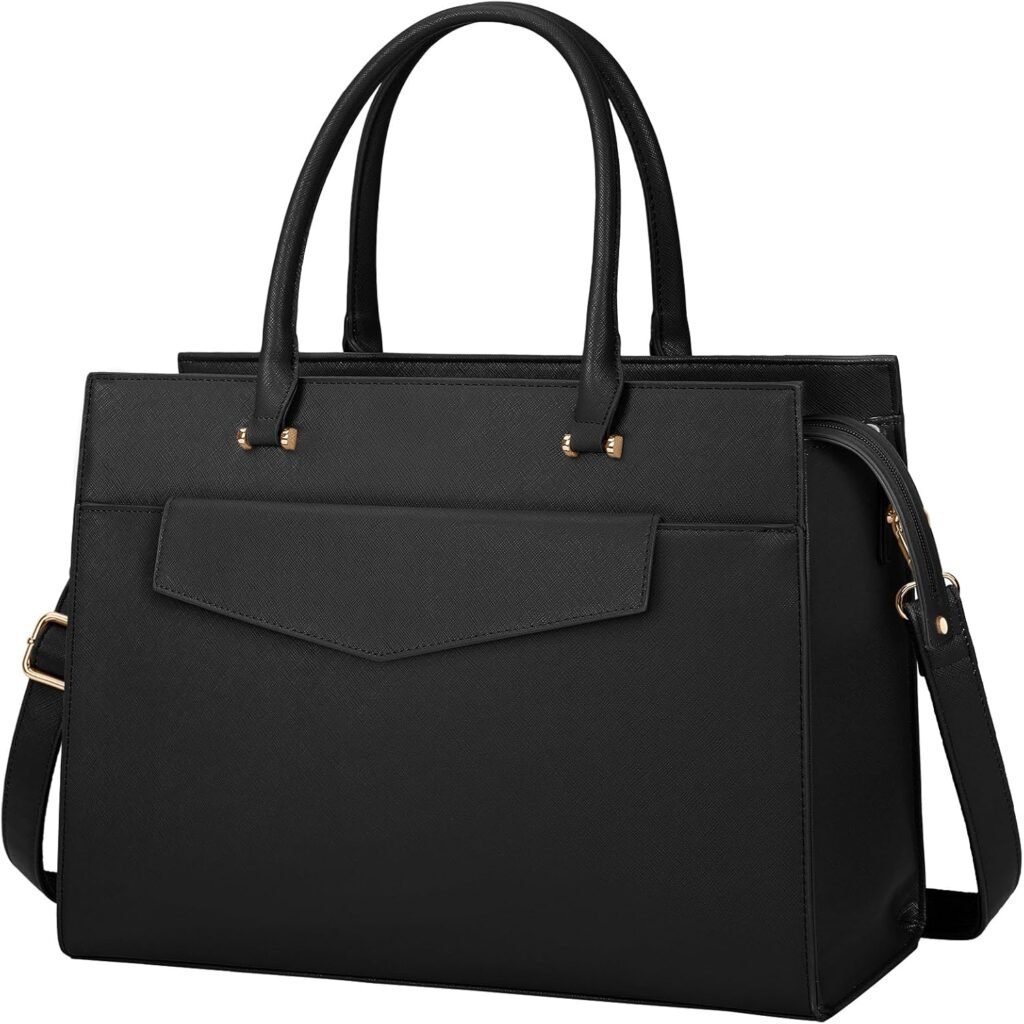 RAINSMORE Laptop Bags for Women 15.6 Inch Ladies Tote Bag Leather Designer Laptop Handbag Large Work Bag with Envelope Clutch Bag for Office School Black RAINSMORE Laptop Bags for Women 15.6 Inch Ladies Tote Bag Leather Designer Laptop Handbag Large Work Bag with Envelope Clutch Bag for Office School Black