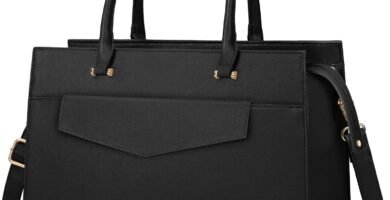 RAINSMORE Laptop Bags for Women 15.6 Inch Ladies Tote Bag Leather Designer Laptop Handbag Large Work Bag with Envelope Clutch Bag for Office School Black RAINSMORE Laptop Bags for Women 15.6 Inch Ladies Tote Bag Leather Designer Laptop Handbag Large Work Bag with Envelope Clutch Bag for Office School Black