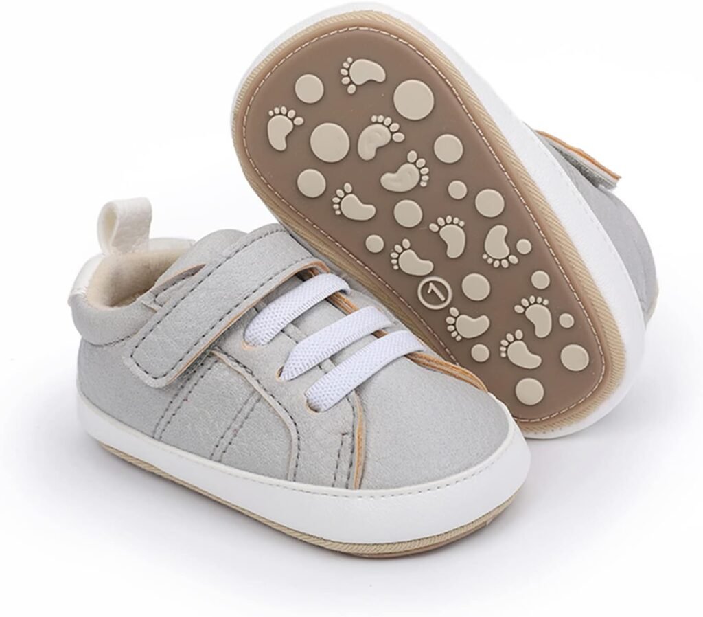 RVROVIC Baby Boys Girls Sneakers Anti-Slip Oxford Loafer Flats Infant Toddler PU Leather Soft Sole Baby Shoes