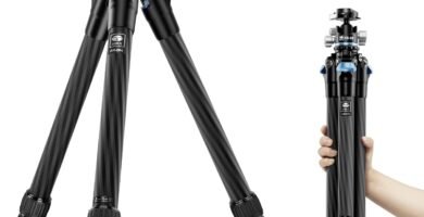 SIRUI 51″ Carbon Fiber Travel Tripod, Compact Professional Camera Tripod with Low Profile Ball Head, Quick Release System, Load Up to 15kg, AM-284+KS-30