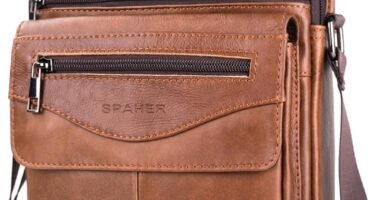 SPAHER Men Leather Handbags Shoulder Bags Messenger Business Bag Crossbody Satchel Sling Waterproof Travel Bag Daily Man Bag Gift with Adjustable Shoulder Strap for Ipad 9.7 Inch SPAHER Men Leather Handbags Shoulder Bags Messenger Business Bag Crossbody Satchel Sling Waterproof Travel Bag Daily Man Bag Gift with Adjustable Shoulder Strap for Ipad 9.7 Inch