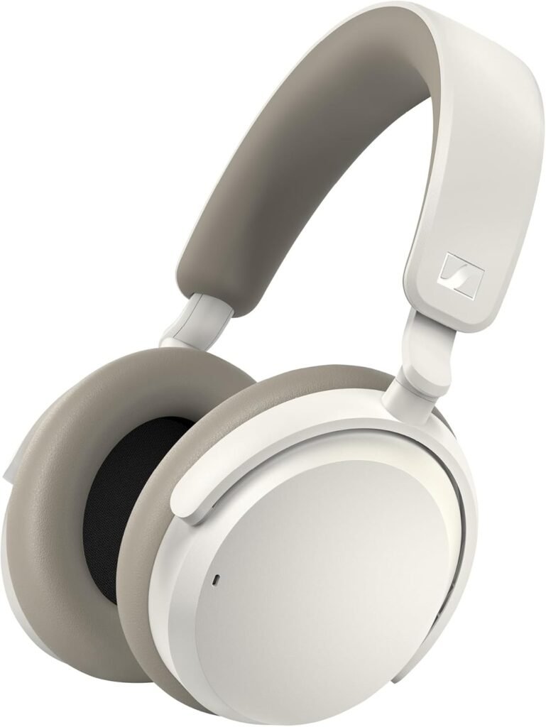 Sennheiser ACCENTUM Over Ear Wireless Bluetooth Headphones – 50-Hour Battery Life, Audio, Hybrid Noise Cancelling (ANC), All-Day Comfort and Clear Voice Pick-up for Calls, White