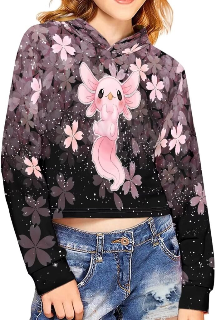 Showudesigns Crop Tops for Girls 5-14 Years Kawaii Sweatshirts Teens Pullover Showudesigns Crop Tops for Girls 5-14 Years Kawaii Sweatshirts Teens Pullover