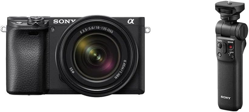 Sony Alpha 6400 E-Mount Compact Mirrorless Camera 18-135 mm with GP-VPT2BT Handgrip, Black