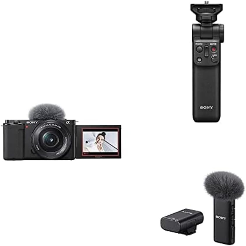 Sony Alpha ZV-E10L | Camera Lens Kit with Handgrip & Microphone