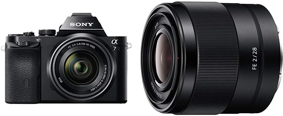 Sony ILCE7KB.CE Full Frame Compact System Camera with 28-70 mm Zoom Lens 24.3 MP and Sony SEL28F20 Lens