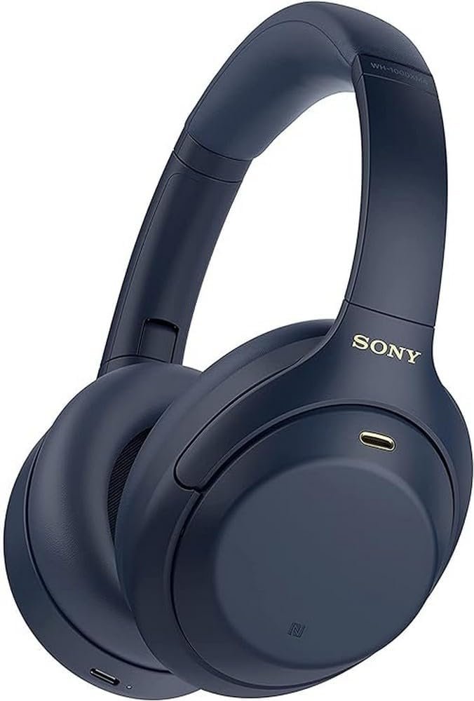 Sony WH-1000XM4 Noise Cancelling Wireless Headphones – 30 hours battery life – Over Ear style – Optimised for Alexa and Google Assistant – with built-in mic for phone calls – Midnight Blue