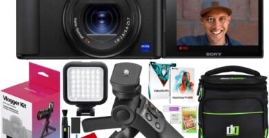 Sony ZV-1 Compact Digital 4K Camera Vlogger Creator’s Kit ACCVC1 Includes GP-VPT2BT Shooting Grip with Wireless Remote Commander + 64GB Card DCZV1/B Bundle Deco Gear Case + LED Light and Accessories