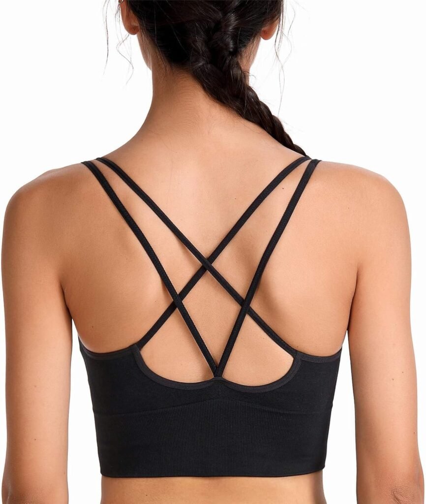 SotRong Womens Sports Bra Cross Back Strappy Bra Padded Mid Impact Support Gym Yoga Running Bra Sexy Crop Top for GILR Teens SotRong Womens Sports Bra Cross Back Strappy Bra Padded Mid Impact Support Gym Yoga Running Bra Sexy Crop Top for GILR Teens