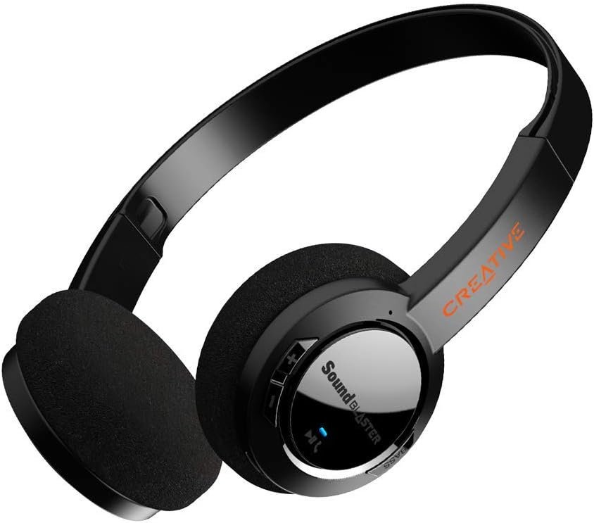 Sound Blaster JAM V2 On-Ear Lightweight Bluetooth 5.0 Wireless Headphones with USB-C, aptX Low Latency, aptX HD, Multipoint Connectivity, Voice Detection and Noise Reduction, 22 Hours Battery Life