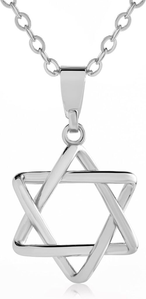 Star of david 121, Stainless steel with silver plating, Zirconia Star of david 121, Stainless steel with silver plating, Zirconia