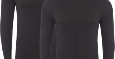 Style Lockers® Pack of 2 Mens Thermal Long Sleeve Base Layer Top – Adults Winter Ski Inner Vest Warm Underwear T-Shirts – Quick Dry Undershirt for Outdoor Sports Running Size S-XXL