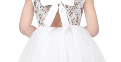 Sunny Fashion Flower Girls Dress White Wedding Pageant Bridesmaid Gown Age 3-10 Years Sunny Fashion Flower Girls Dress White Wedding Pageant Bridesmaid Gown Age 3-10 Years