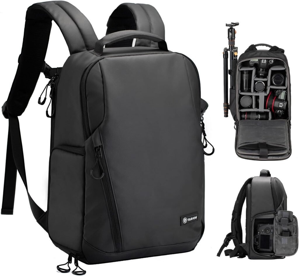 TARION Camera Backpack Waterproof Bag – DSLR Backpack with 14” Laptop Compartment Rain Cover Slim Photography Camera Rucksack for Men Women Photographer Photo Backpack for DSLR SLR Lens TR-L TARION Camera Backpack Waterproof Bag – DSLR Backpack with 14” Laptop Compartment Rain Cover Slim Photography Camera Rucksack for Men Women Photographer Photo Backpack for DSLR SLR Lens TR-L