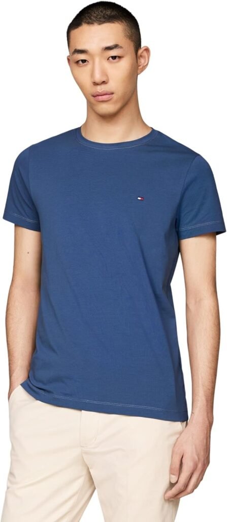 Tommy Hilfiger Men’s Short Sleeve Round Neck Stretch Slim Fit T-Shirt